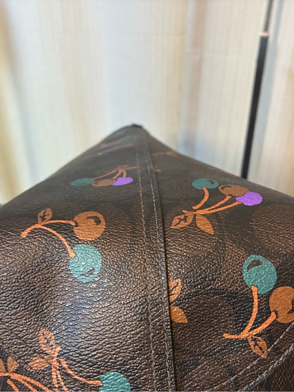 Coach Reversible Cherry Print Tote with Pouch - Picture 4 of 7